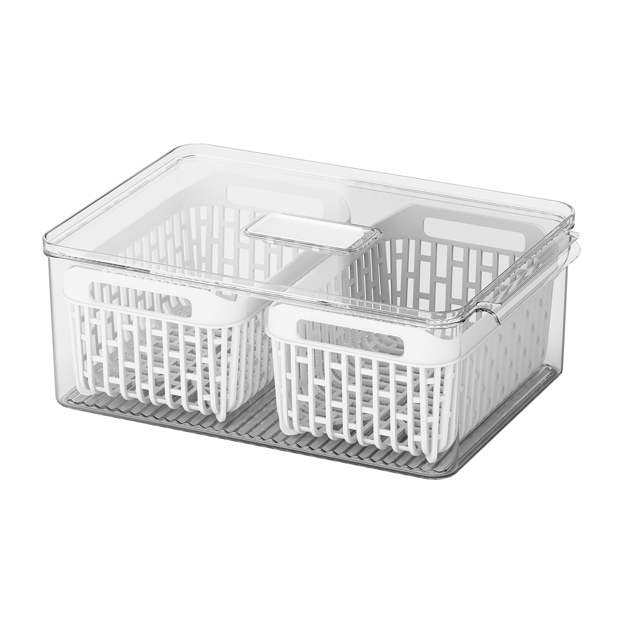 Organizador de Refrigerador con 2 Cestas 6,7 Litros Dry Cristal Coza®