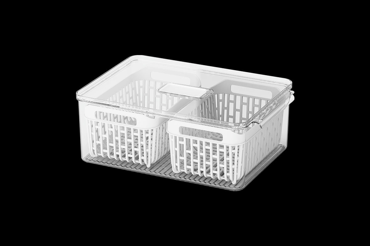 Organizador de Refrigerador con 2 Cestas 6,7 Litros Dry Cristal Coza®