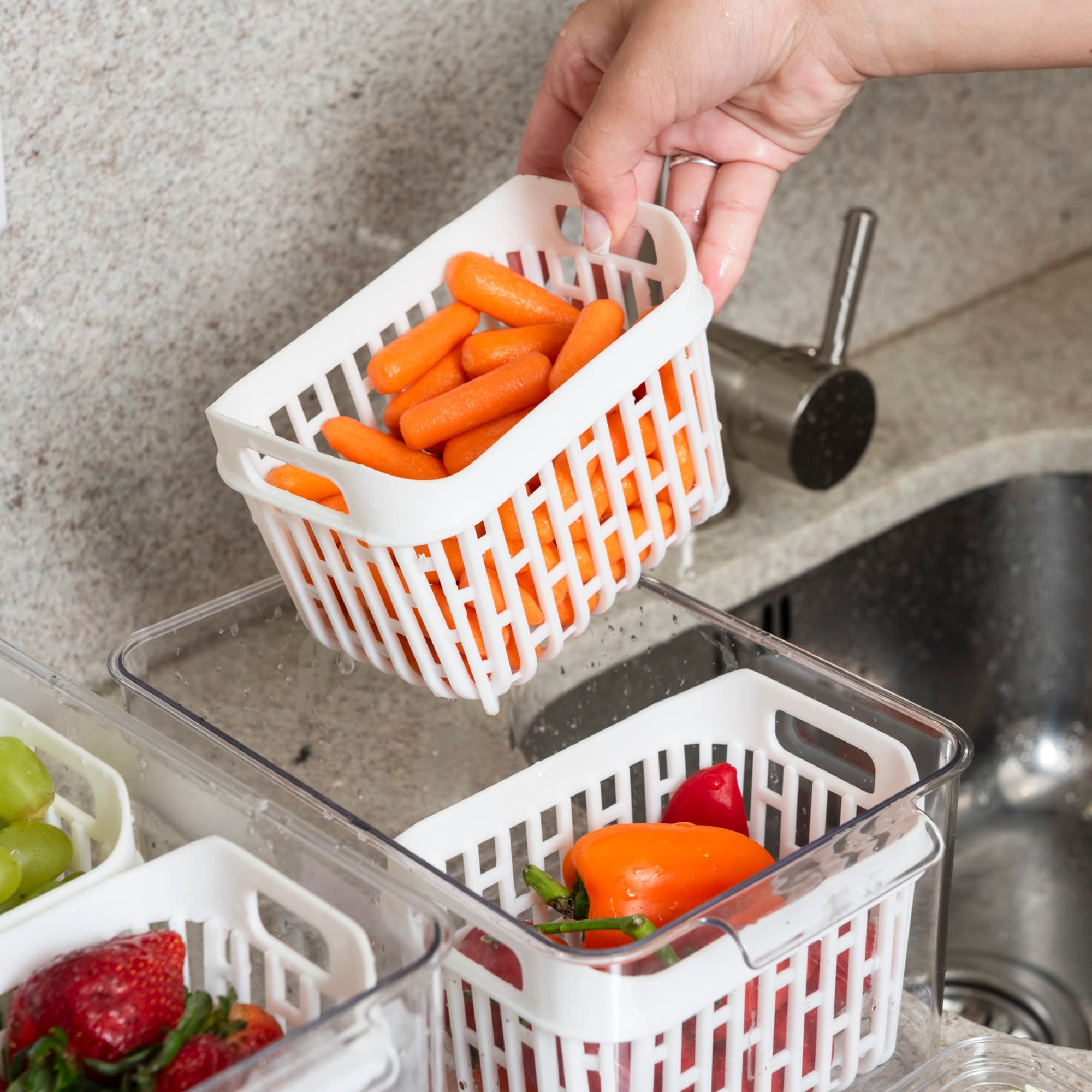 Organizador de Refrigerador Dry 3,2 Litros con 2 Cestas Coza®