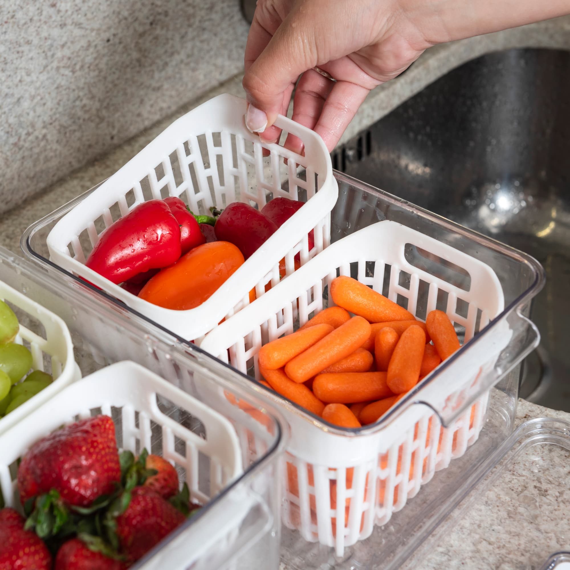 Organizador de Refrigerador Dry 3,2 Litros con 2 Cestas Coza®