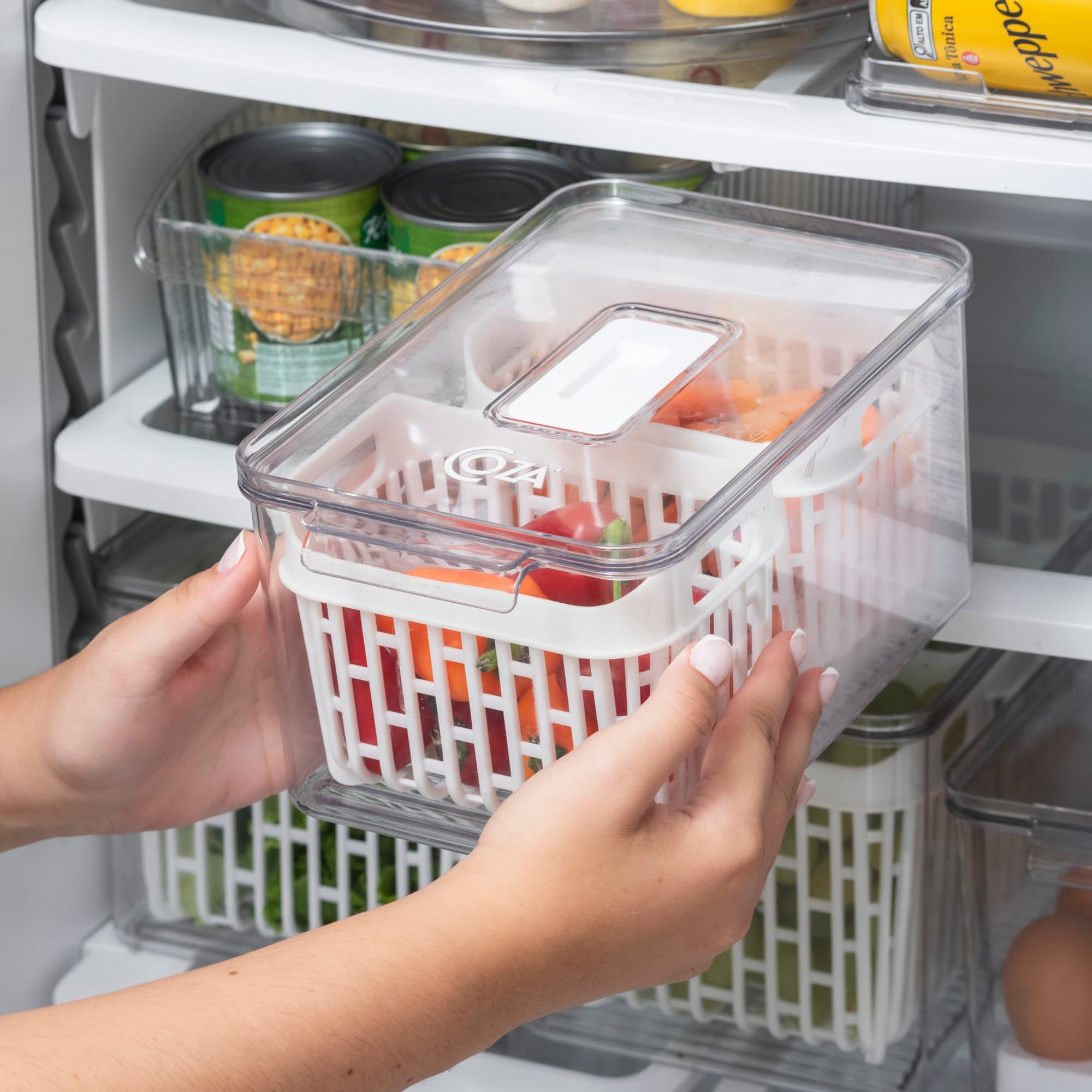 Organizador de Refrigerador Dry 3,2 Litros con 2 Cestas Coza®