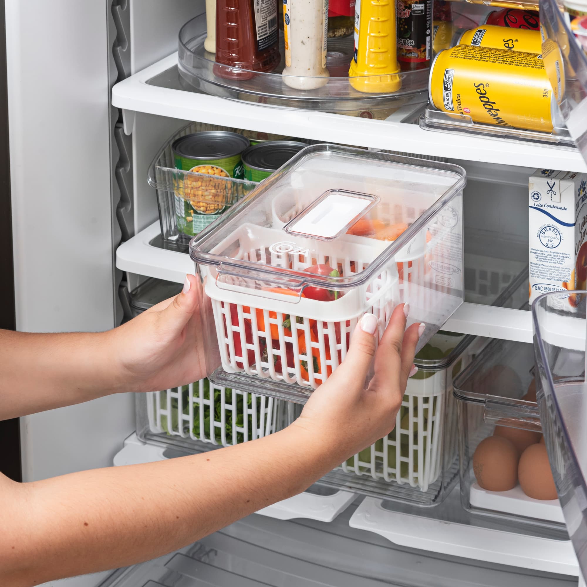 Organizador de Refrigerador Dry 3,2 Litros con 2 Cestas Coza®