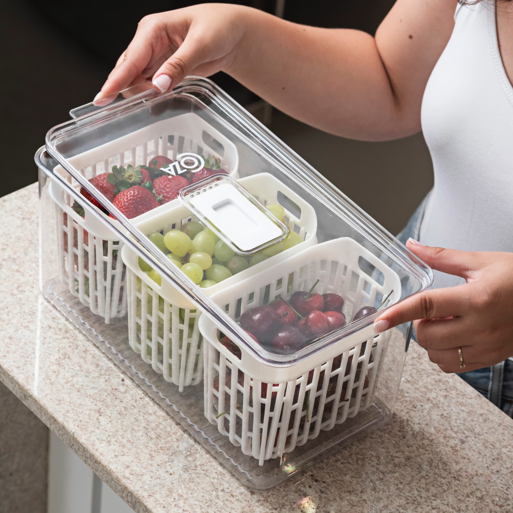 Organizador de Refrigerador Dry 6 Litros con 3 Cestas Coza®