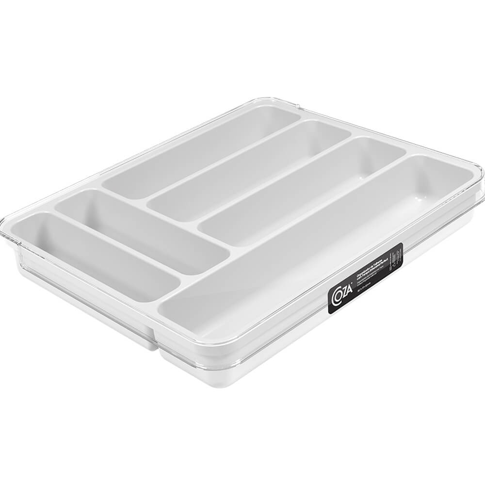 Organizador de Cubiertos con Tapa Extensible Perfect Blanco Coza®