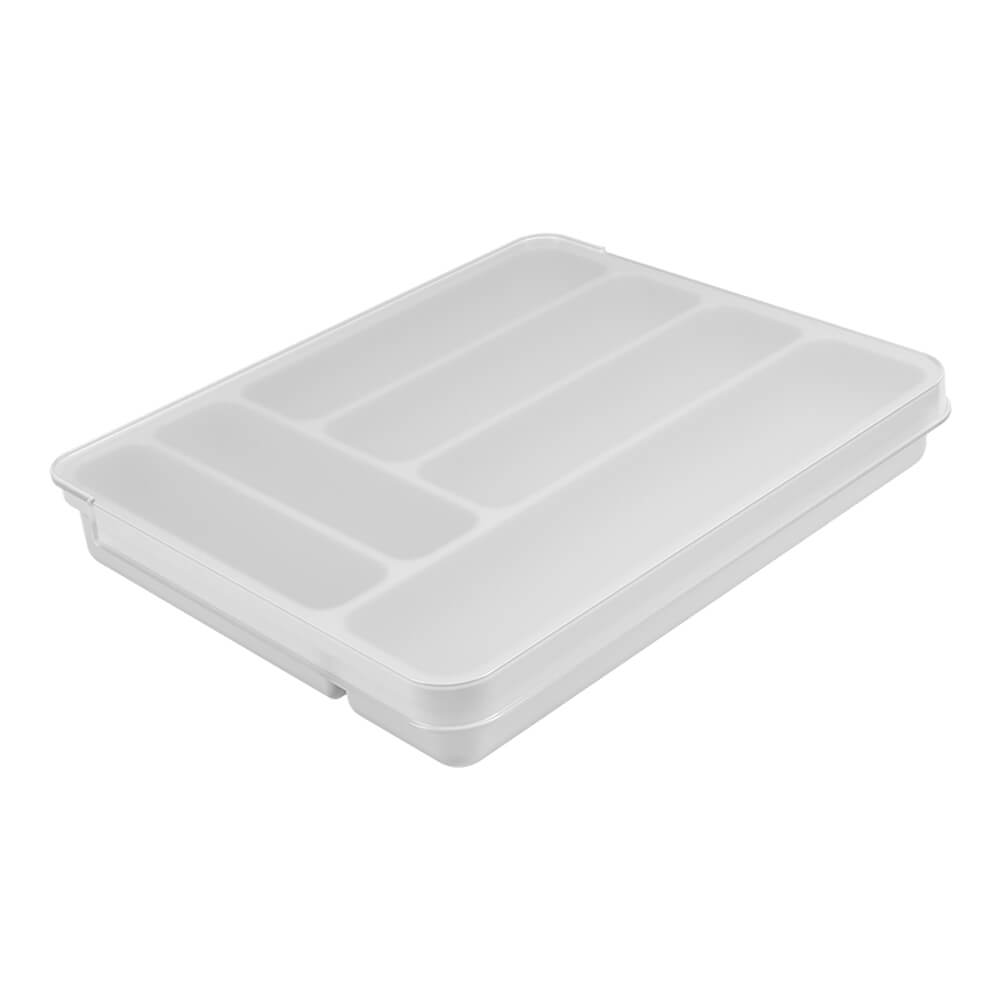 Organizador de Cubiertos con Tapa Extensible Perfect Blanco Coza®