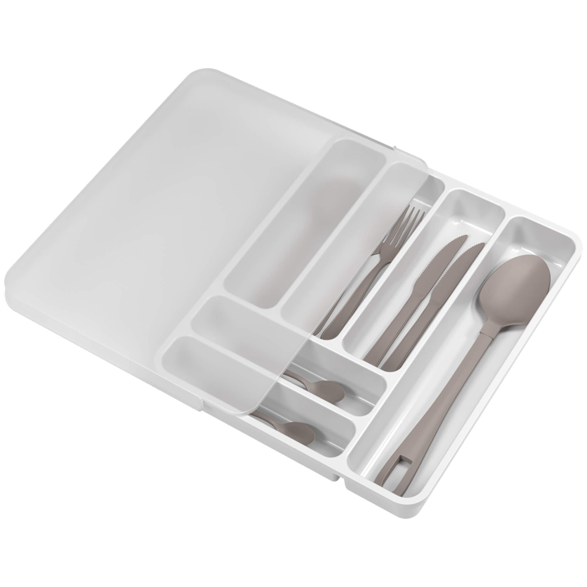 Organizador de Cubiertos con Tapa Extensible Perfect Blanco Coza®