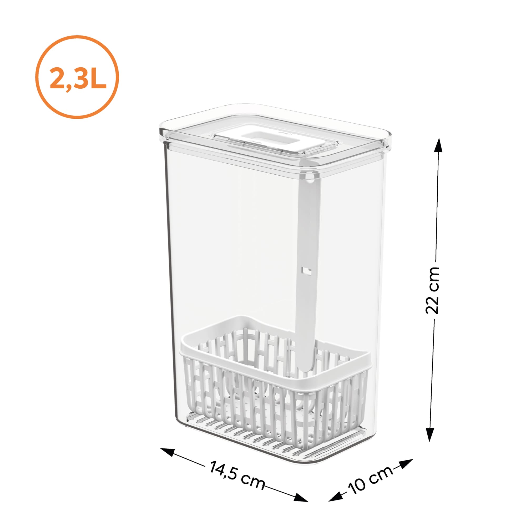 Organizador para Especias Frescas Dry 2,3 Litros Cristal Coza®