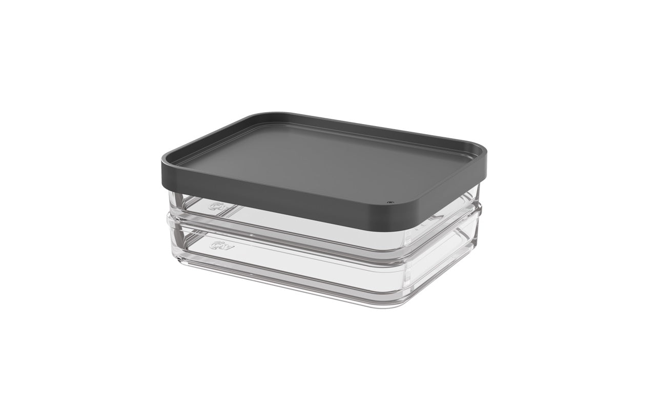 Contenedor Clear Duo 560ml Gris Grafito Coza®