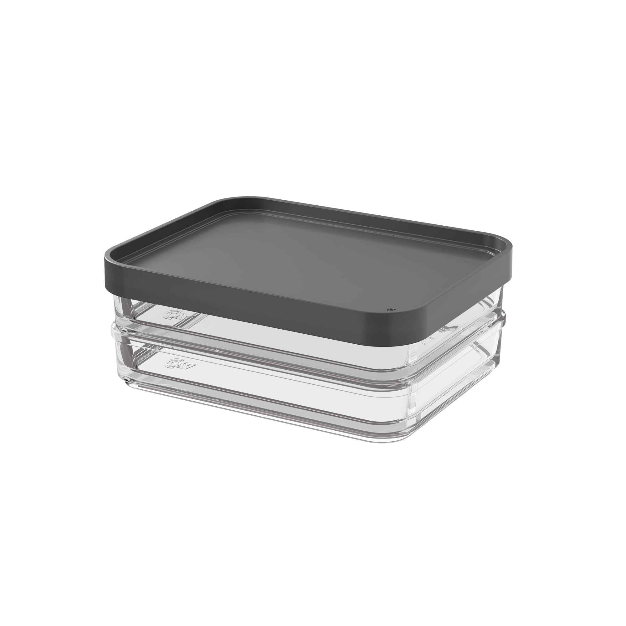 Contenedor Clear Duo 560ml Gris Grafito Coza®