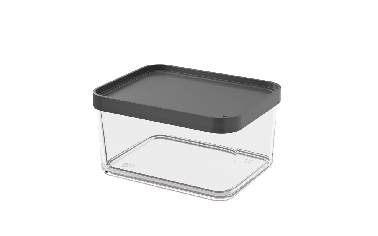 Contenedor Clear Grande 1 Litro Gris Grafito Coza®