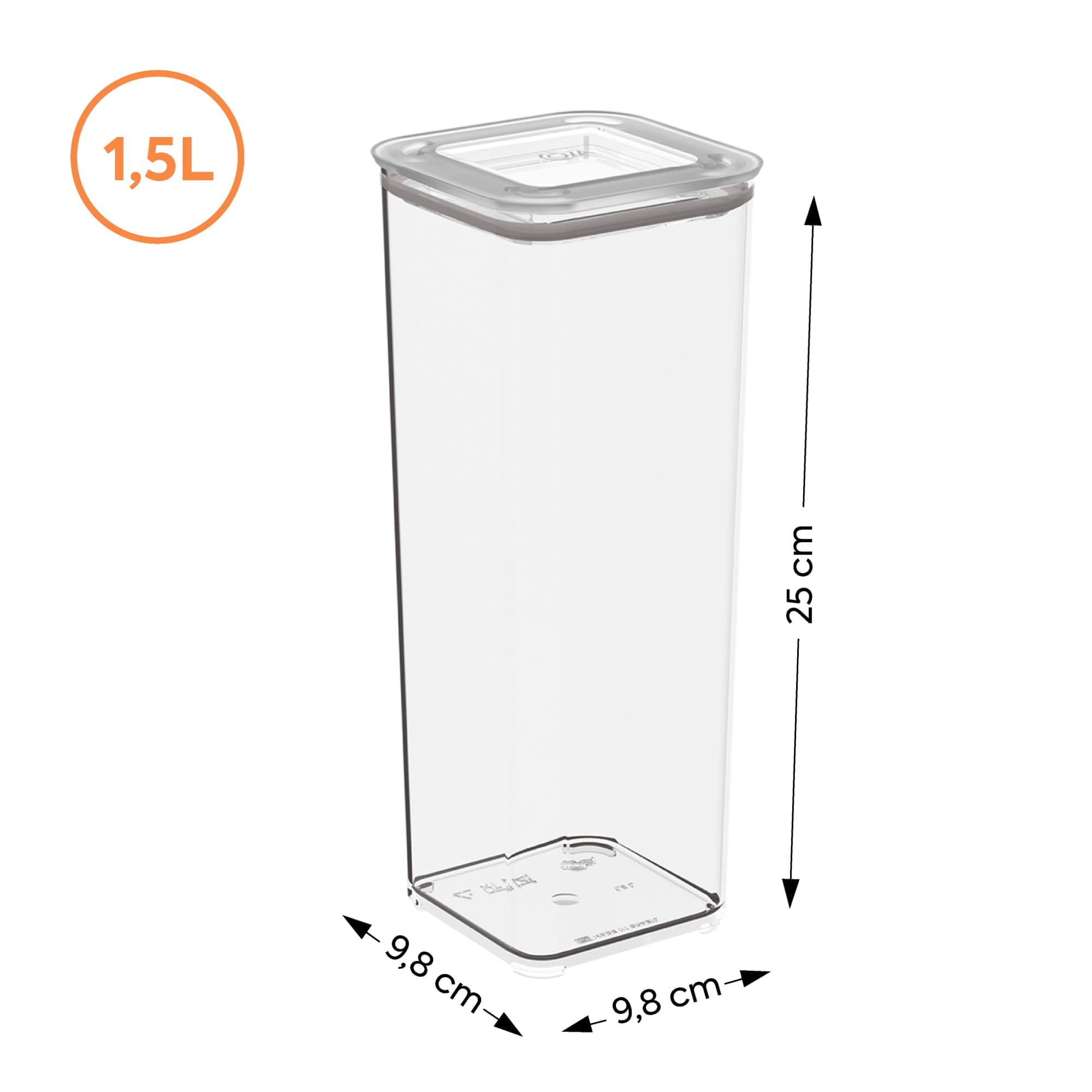 Contenedor Hermético Modo 1,5 Litros Cristal Coza®