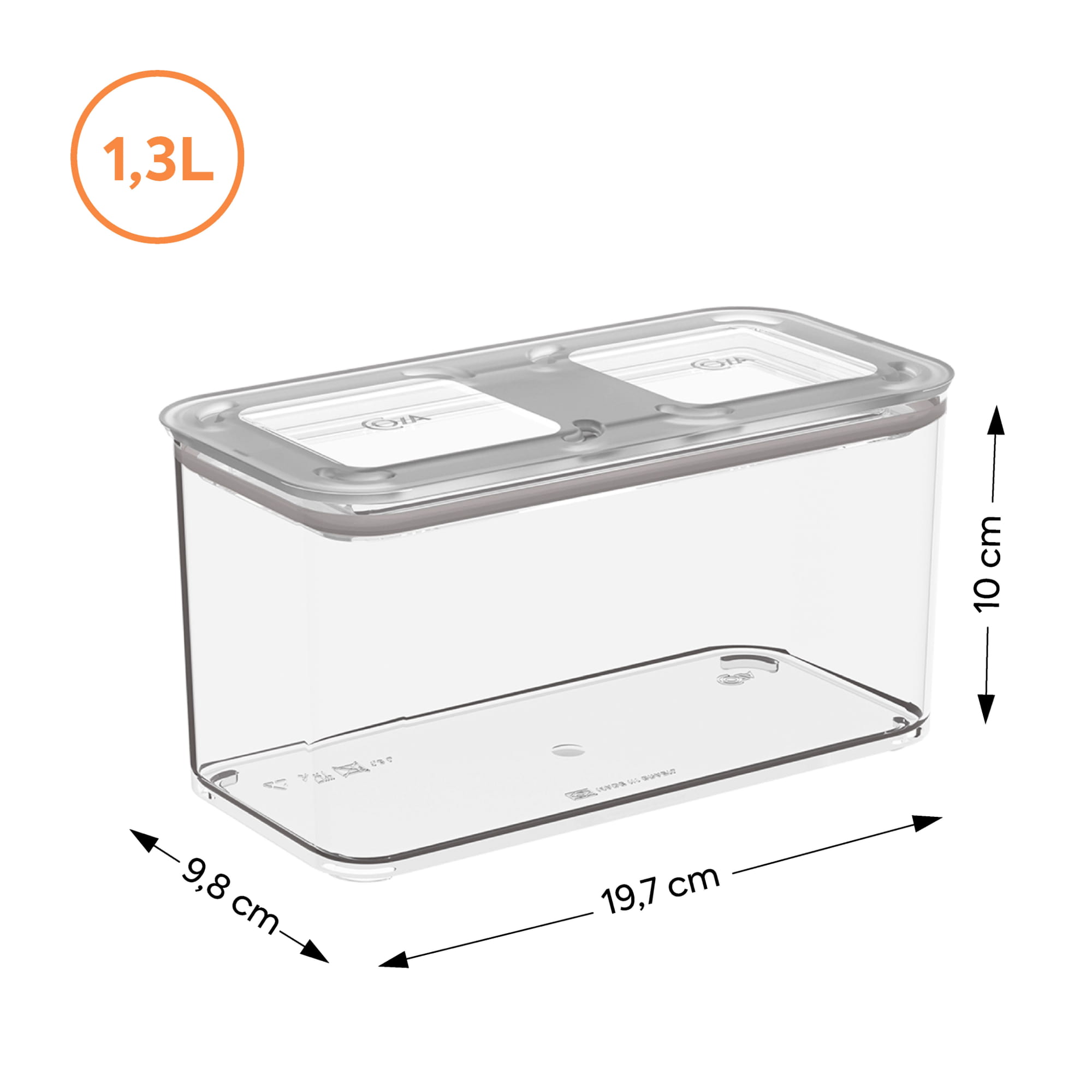 Contenedor Hermético Rectangular Modo 1,3 Litros Cristal Coza®