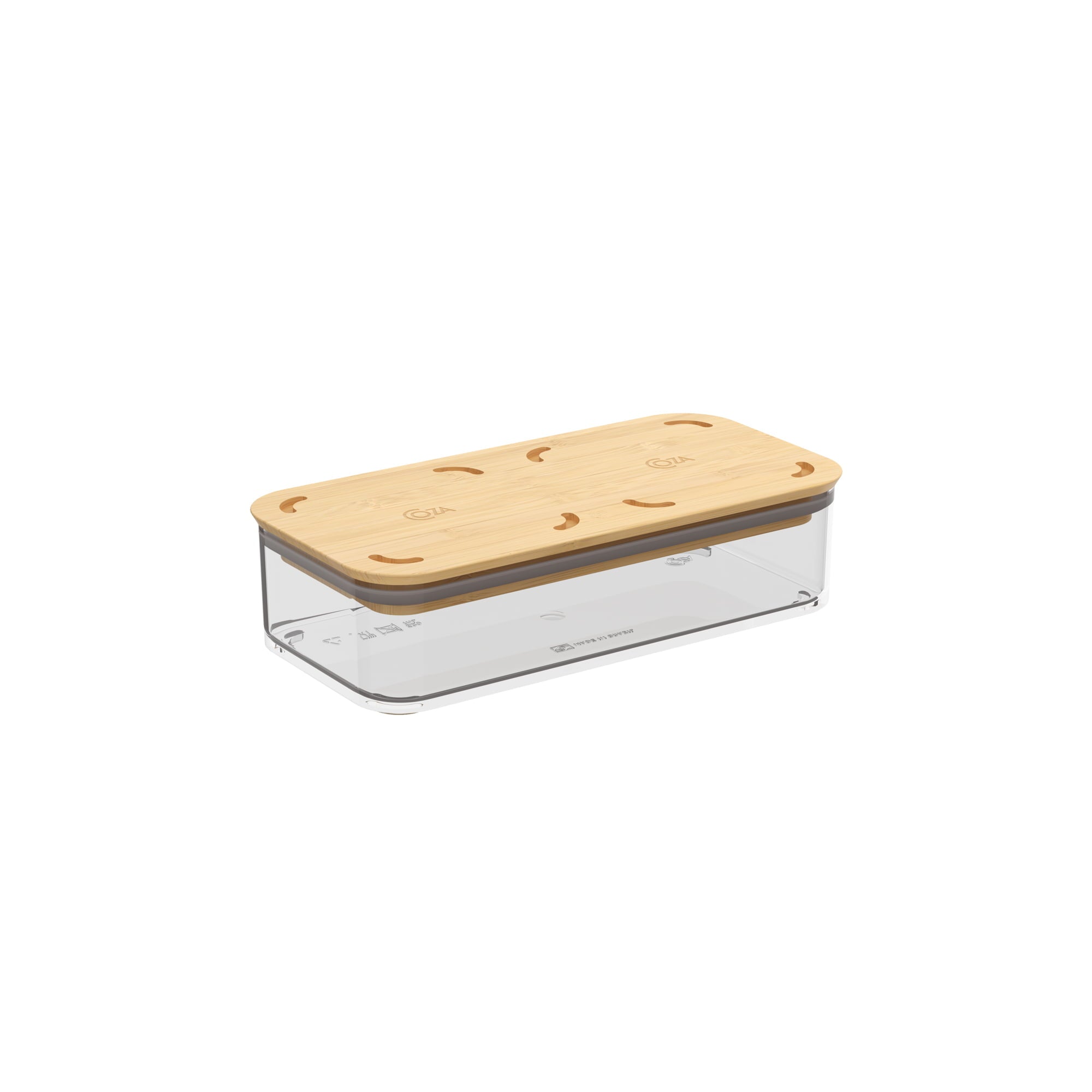 Contenedor Hermético Rectangular Modo Bambú 530ml Cristal Coza®