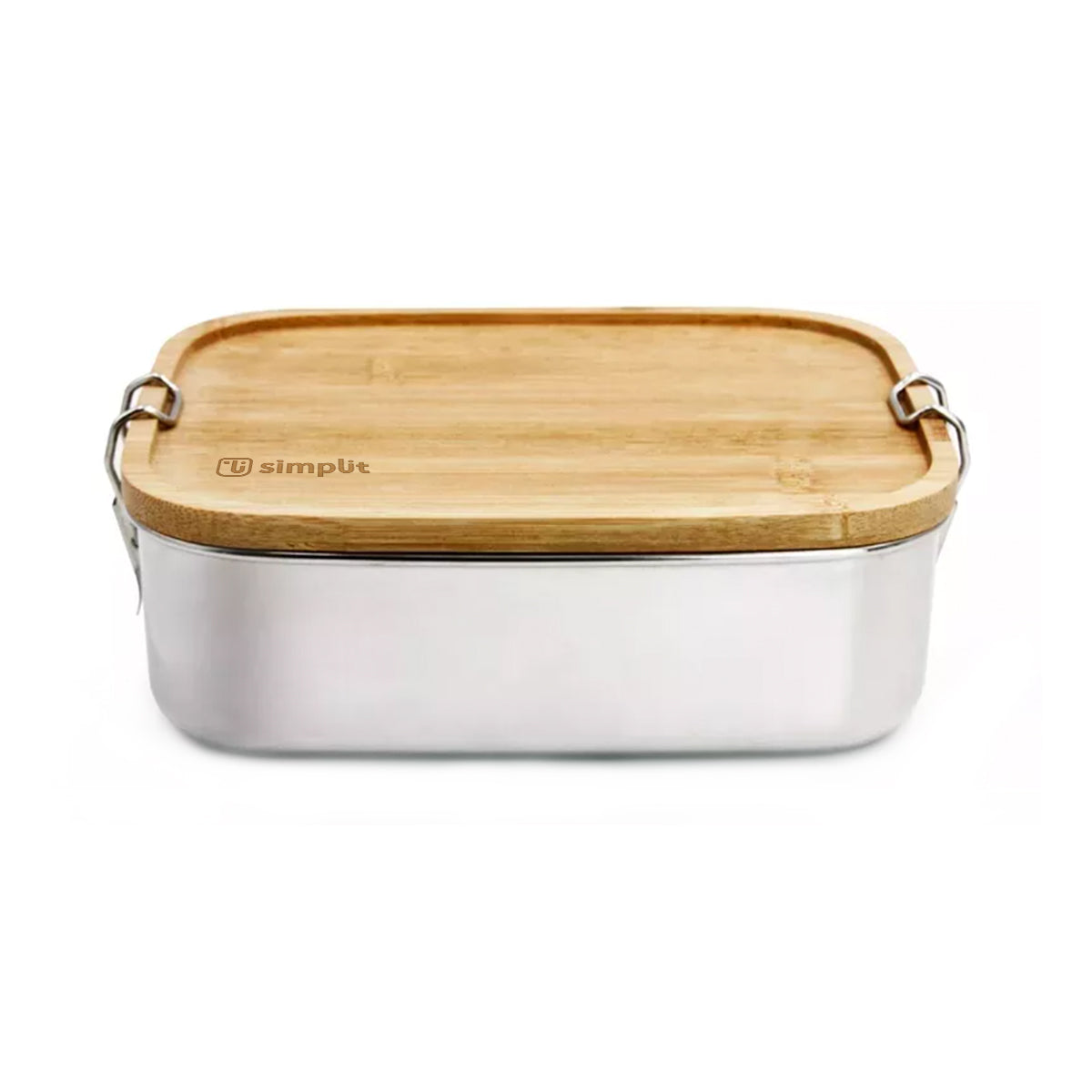 Tupper de Acero Inoxidable Tapa Madera 800 ml Simplit