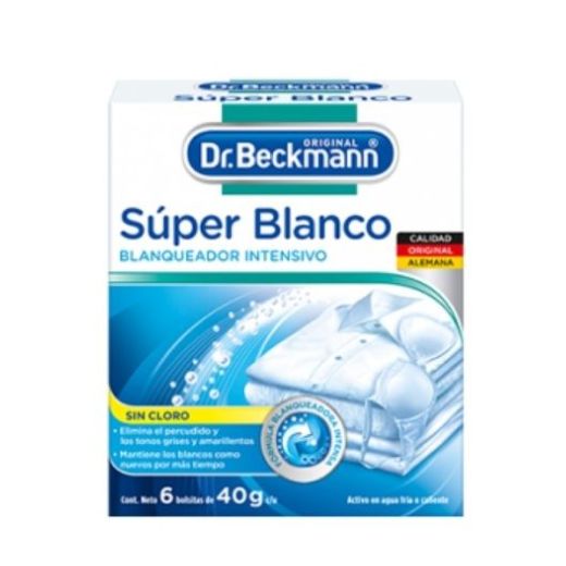 Blanqueador Intensivo Súper Blanco para Lavado 6 bolsitas Dr. Beckmann®