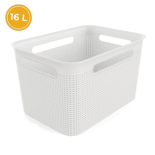 Canasto plástico de almacenamiento blanco 16Lts Brisen Rotho®