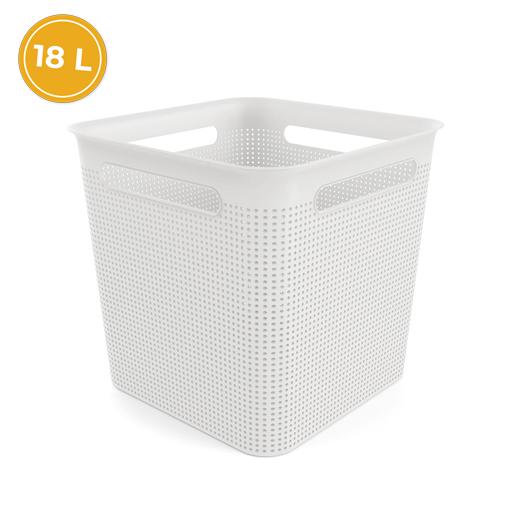 Canasto plástico de almacenamiento blanco 18Lts Brisen Rotho®