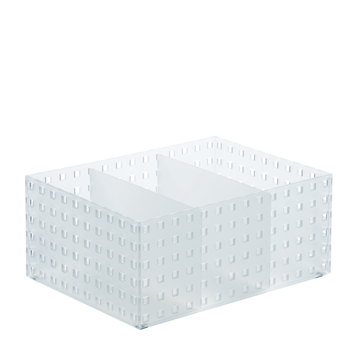 Contenedor Bricks Apilable 3 Divisiones Transparente 21x28x12,5cm Like it®