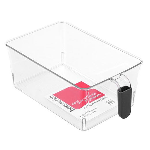 Contenedor Plástico Transparente Grande para Despensa y Refrigerador con Mango 30,5x17,5x11,5cm BoxSweden®