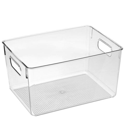Contenedor Plástico Transparente Grande para Despensa y Refrigerador 28x20x15cm BoxSweden®