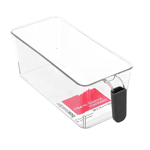 Contenedor Plástico Transparente Pequeño para Despensa y Refrigerador con Mango 30x13x11,5cm BoxSweden®