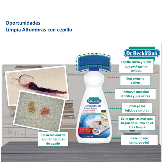 Limpiador de Alfombras con Cepillo Dr. Beckmann 650 ml - Clean Queen
