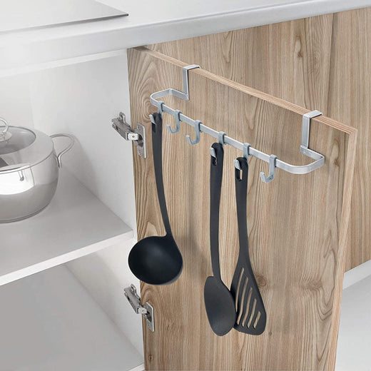 Colgador de utensilios autoadhesivo, estante colgante para utensilios de  cocina, soporte para utensilios de cocina con 6 ganchos para llave de , con