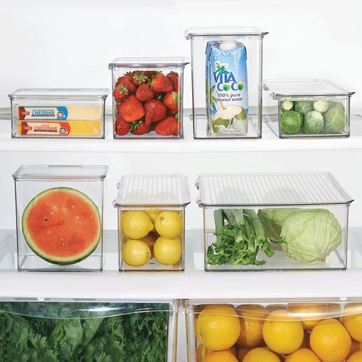 Organizadores Apilables Para Refrigerador Con Tapas Frutas