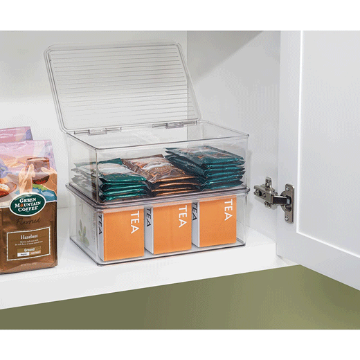  Caja apilable para ropa con tapa Closet Binz de InterDesign :  Hogar y Cocina