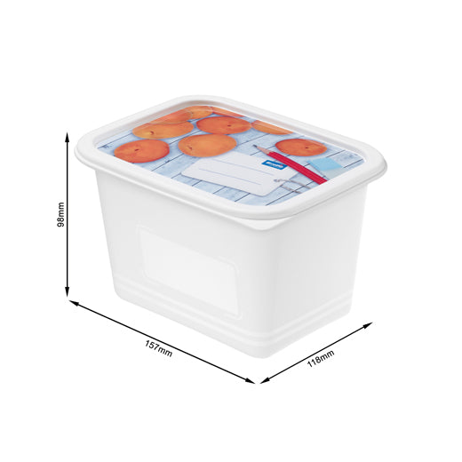 Set 4 contenedores plásticos para refrigerador Domino 1Lt Rotho®