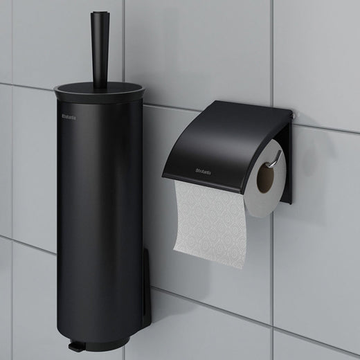 Soporte de papel higiénico cromado negro montado en la pared, bandeja de  rollo de papel de
