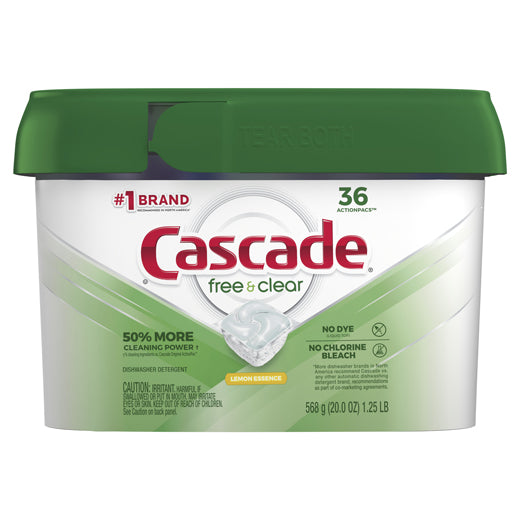 Lavavajillas Cascade® Free & Clear Limon Actions Pacs Fresh 36u