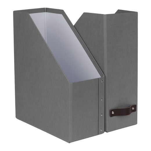 Set 2 Porta Revistas William Cartón Laminado Gris Bigso®